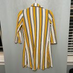 J for Justify  Striped Button Front Shirt Dress Tunic Yellow White Navy S Photo 1