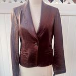 Calvin Klein Brown Leather Button Front Jacket Blazer Photo 5