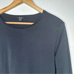 COS Black Long Sleeve Peplum Tiered Hem Mixed Media Shirt Size Large Photo 1