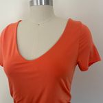 Live in the Moment Bright Orange Stretch Fitted Top Photo 2