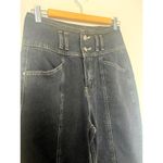 Mustard Seed Black Denim Wide Leg Contrast White Stitching Cropped Pants Sz. M Photo 2