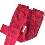 Current/Elliott NWT The Stiletto in Red Warped Leopard Crop Skinny Jeans 26 Photo 1