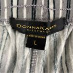 Donna Karan  Gray & Black Soft Striped Drawstring Waist Athleisure Pants L Photo 4