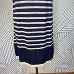 Aquascutum London Sweater Dress Sleeveless Striped Wool Navy Blue Size Small Photo 6