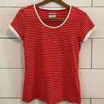 Columbia Omni-Wick PFG Striped Short Sleeve Top. Size Small. Photo 0
