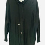 Michael Kors Women’s Dark Army Green Sweater Hoodie with Logo on Drawstrings. 2X Photo 0