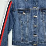 Forever 21  Blue Jean‎ Jacket Racing Stripes Medium Photo 1