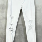 Abercrombie & Fitch Abercrombie Womens White Distressed‎ Skinny Jeans Size 26R Signature Collection Photo 0