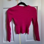 Divided Ribbed Hot Pink Long Sleeve Photo 0