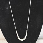 Source Unknown Vintage Exciting Silver Tone Delicate Link Chain Graduated Beads Choker Necklace Photo 1