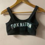 PINK Black/Iridescent “Pink Girls Rule the World” Pink Nation Sports Bra Sz M Black Size M Photo 5