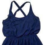 Eyelash Couture Women's S Blue Ruffle Cross-Back Sleeveless Short Dress Casual Photo 2