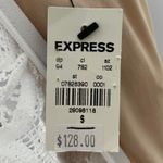 EXPRESS Cocktail Dress Small White Semi Formal Mini Party Classic Boho Lace Bridal Photo 14