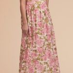 BHLDN Anthropologie  Jessa Floral Pink White Strapless Dress Formal Gown Photo 0
