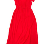 Gibson Latimer  Cherry Red Embroidered Cold Shoulder Maxi Dress size S Summer Photo 0