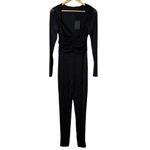 NBD NWT  Revolve Black Shimmer Sienna Catsuit Jumpsuit Sheer‎ Sleeves Ruched, S Photo 1