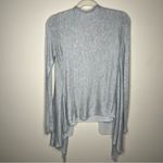 Chiffon Knit Combo Layered Lightweight Feminine Fairy Open‎ Cardigan Neutral Gray Photo 1