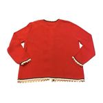 Sag Harbor Vtg  Embroidered Cardigan‎ Medium Red Ramie Feminine Novelty Lipstick Photo 1