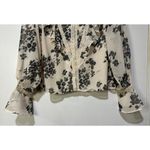 Allison New York Jules Blouse Cream Black Size Large NWT Ruffles Cuffs Lace Trim Photo 6