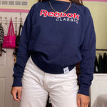 PacSun Reebok Classic Classic Crewneck/ Sweatshirt in Navy Blue Photo 0