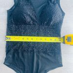 None Black floral lace sheer bodysuit top Photo 4