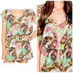 Show Me Your Mumu  Romper Women Large Green Pink Paisley Palace Rowdy‎ Romper Photo 1