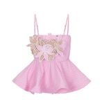 No Pise La Grama Flower Sleeveless Dreamy Top Khaki Pink Stripes Women's Size S Photo 1