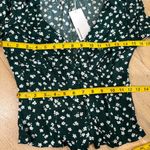 Reformation green floral long sleeve V-neck blouse NWT Photo 3