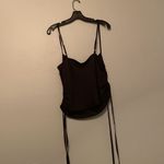 Glam Black Scrunched Side Tank Top/Crop Top Photo 3