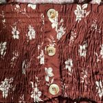 Paper Crane  small brown floral smocked crop tube top festival summer casual Photo 3