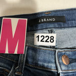 J Brand Woman’s Size 26 Cutoff Flower Aplique Straight Leg Low Rise Blue Jeans Photo 3