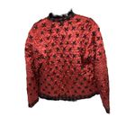 Mirasol Red and black Embroidered Stitched Jacket Faux fur trim Size M Size M Photo 4