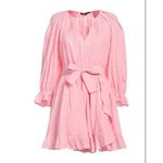 Maje  Rybiza Ruffled Pink Embroidered Boho Romantic Dress Women's Size SMALL Photo 1