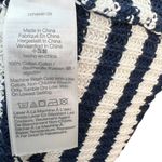 Madewell  Ribbed Half-Zip Sweater in Stripe‎ Ivory White Navy Blue Size XXL Photo 12