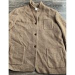 Liz Claiborne Vintage Women’s 14 Tan Charcoal Wool Bl Chunky Tweed Blazer Jacket Photo 4