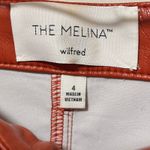 Wilfred Aritzia Melina High-Waisted Vegan Leather Pants 4 Revel Red Orange Photo 2