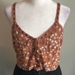 PacSun LA Hearts Bustier Crop Tank Top Brown Hobo Floral Print Festival Summer Photo 3