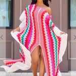 Sweater Dress Off Shoulder Pink Photo 0