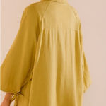 Free People Citron (Yellow-Green) Take Me With You Linen Shirt, size M Photo 0