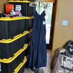 STAUD NWT Ripley Tiered Maxi Dress Navy Blue Size XS Photo 13