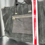 Mango MNG  Black Suede Tote Crossbody Purse Bag Large 18x12” Photo 3