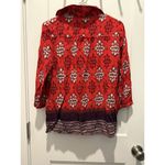 Anthropologie Maeve Woodland Walk Red Purple Button up Shirt Sz 8 festival boho Photo 4