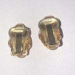 Vintage Gold Tone CZ Rhinestone Panther Clip On Classic Retro Earrings Photo 6