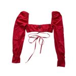 White Fox Red Opposite Sides Crop Top Size Small Photo 5