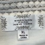 Shannon Ford New York White Lace Polka Dot Bateau Neck Blouse Size XL EUC #4245 Photo 5