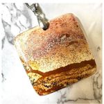 Sterling silver square picture jasper pendant necklace Photo 1