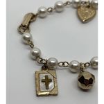 Vintage Catholic First Communion Bracelet Charms Bible Anchor Christian Gift Photo 1