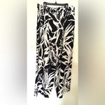 Rachel Zoe Wide Leg Cropped Linen Pants Women’s Size XL Black and White Tropical Photo 6