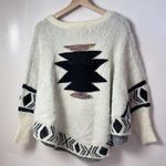 Kamana Sweater Womens Poncho Aztec Print Western Dolman Sleeve Fuzzy One Size Black Size undefined Photo 2