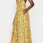 Frame Malibu Yellow Python Snakeskin Print Cross Back Maxi Dress Size XS NWT Photo 0